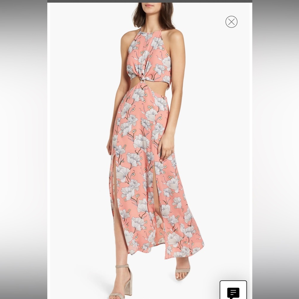 Floral Cutout Maxi Dress